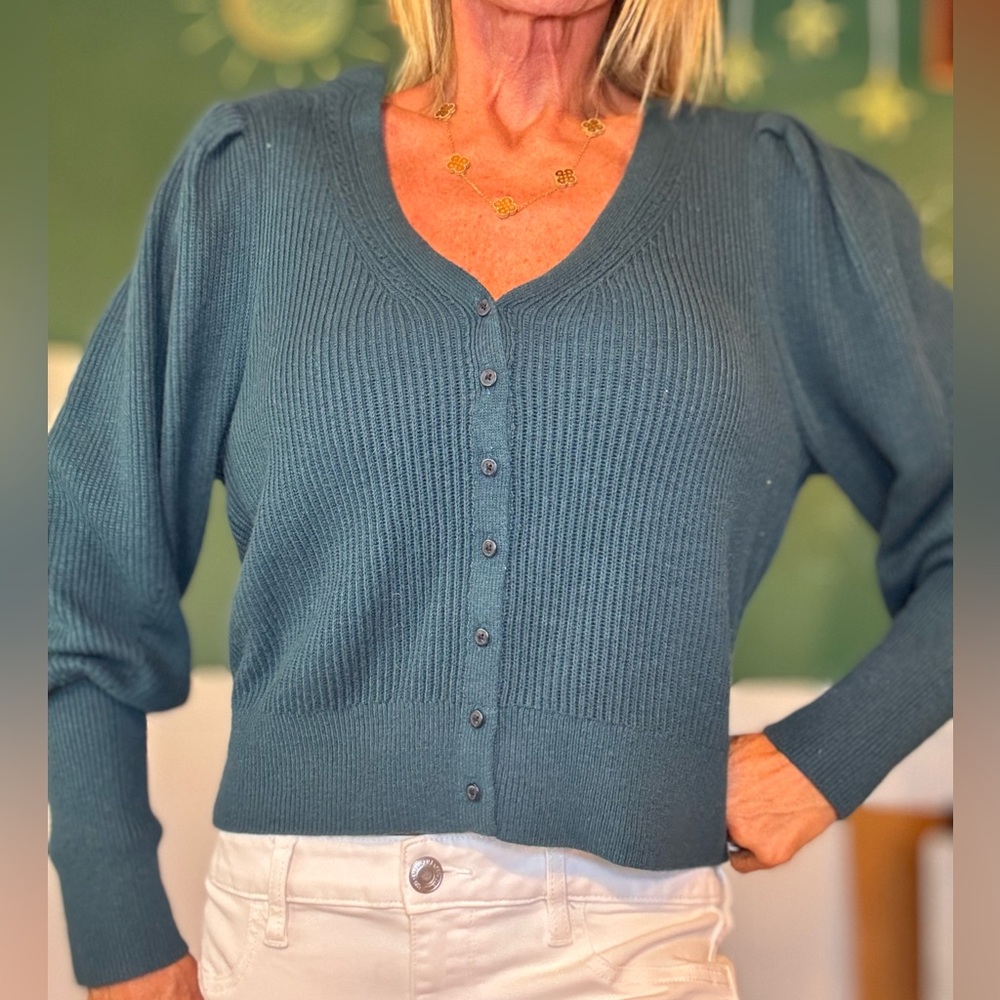 Abercrombie & Fitch Teal Button-Up Women's Sweater